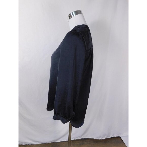 Vince Camuto Black V-Neck Long Sleeve Blouse S Corporate Goth - Picture 8 of 9